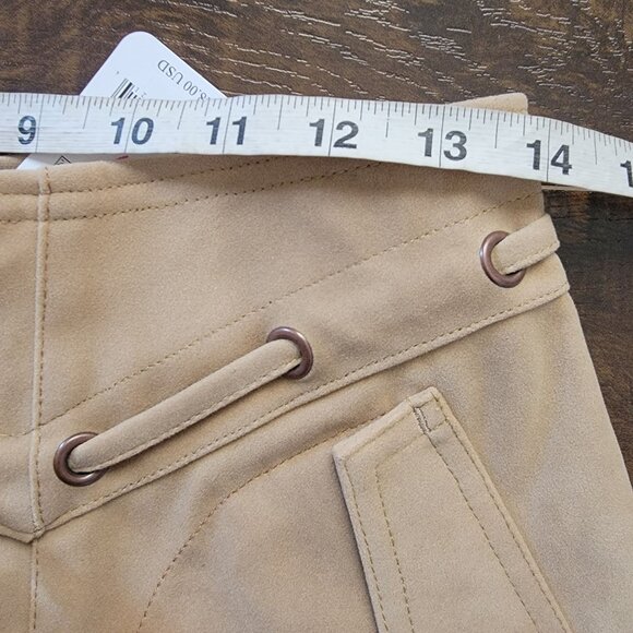 Free People Sierra Mini Skirt Womens 2 Beige Suede Country Western Boho Festival - Picture 5 of 8